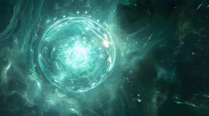 Protection sphere shield with hexagon pattern on blue background. Glass Dome shield. Glowing bubble shield in the form of a force energy field. Protection and safety concept.