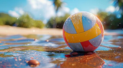 Beach Volleyball in Shallow Water