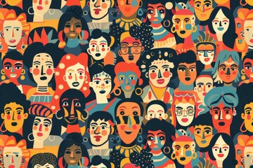 illustration of various faces showcasing