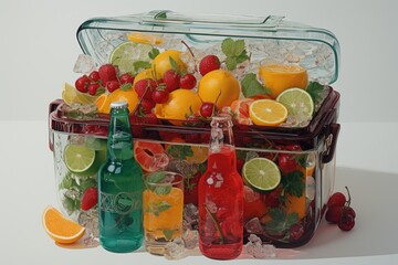 Summer Cooler with Fresh Fruit and Beverages