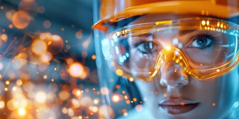 Highresolution closeup of an oil rig worker in a factory setting, ultraHD, sharp focus, protective gear, industrial background, detailed equipment, engineering expertise