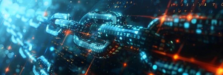 Obraz premium Blockchain Data Visualization: Abstract Graphics Emphasizing the Analytical Power of Blockchain Technology