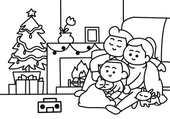 Family in winter time.