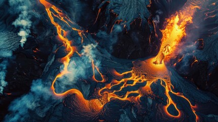 Aerial Volcanic Eruption