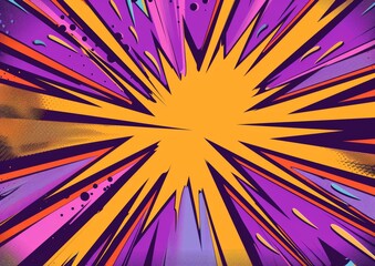 Fototapeta premium A vibrant comic-style background with bold lightning flashes and thunder effects