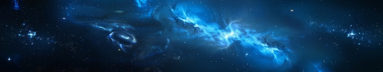 Fototapeta premium Abyssal Nebula Abstracts: A Deep Blue Cosmic Background for the Infinite Space Enthusiast