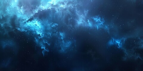 Fototapeta premium Abyssal Nebula Abstracts: A Deep Blue Cosmic Background for the Infinite Space Enthusiast
