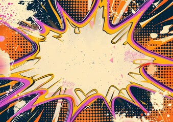 Fototapeta premium A comic illustration with vivid lightning and thunder effects