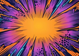 A comic illustration with vivid lightning and thunder effects