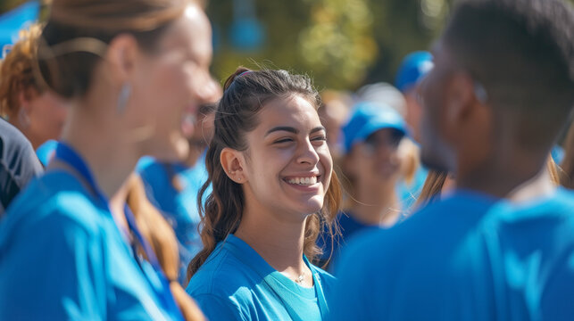 Employees Participating in a Charity Event Demonstrating Company Commitment to Social Causes and Community Engagement