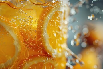 Freshly squeezed orange juice in a glass with condensation.