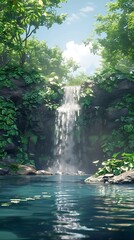 Naklejka premium sun rays in the forest