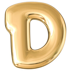 Bubble Gold Font Letter D