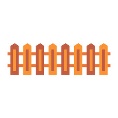 Cartoon Wooden Fence Icon