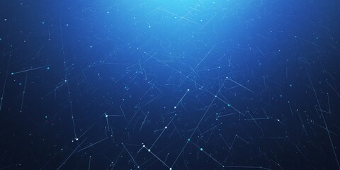 Fototapeta premium The Connectivity Grid: A Networked Matrix Covering the USA with Nodes and Routes Symbolizing Telecommunications Backbone in Digital Blue Tones.