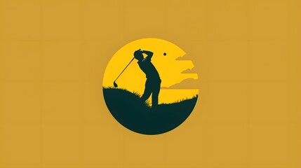 simple golf sport logo design vector. 