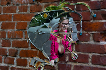 woman with a graffiti