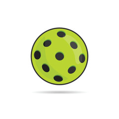 pickleball ball isolated on white, vector simple illustration, ball with holes