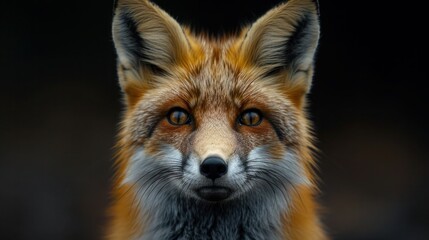 Fototapeta premium Captivating Close-up of Red Fox Gazing Directly at the Camera