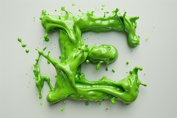 The letter E is made of paint that is dripping down