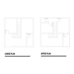 Black and White floor plan of a modern unfurnished house for your design. Suburban house vector blueprint. Architectural background	