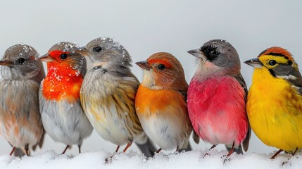 Fototapeta premium European Bird Collection: Common Species Isolated on Background