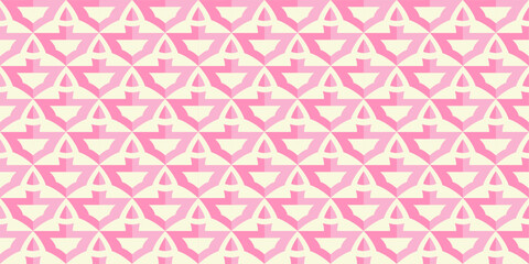 A pink and white patterned background with a triangle in the middle
