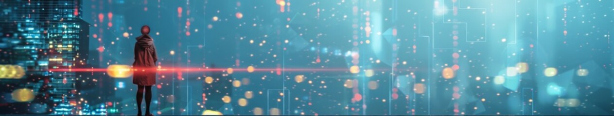 Obraz premium The Future of Digital Trust: A Visionary Scenario Built on the Foundation of Blockchain Technology.