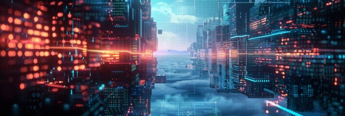 Fototapeta premium The Future of Digital Trust: A Visionary Scenario Built on the Foundation of Blockchain Technology.