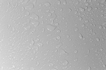 Water droplets on the gray background.