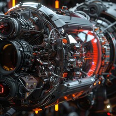 Fototapeta premium Innovation Engine: A Futuristic Drive of Technology and Progress Powering the Future