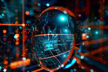 Fototapeta premium Unveiling Automation Insights: Magnifying Data Points for Enhanced Decision-Making in Business and Industrial Landscapes