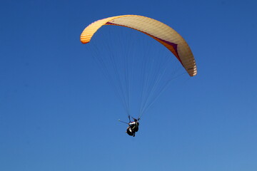Flying on a wing over the Mediterranean Sea