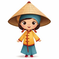 Embrace the cultural diversity of Southeast Asia with this animated girl in traditional attire, showcasing national outfits and cultural heritage through vibrant colors , Ai generative