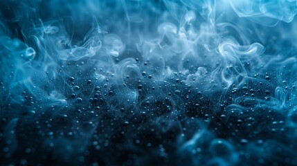 background with flying smoke and smog with water droplets and rain