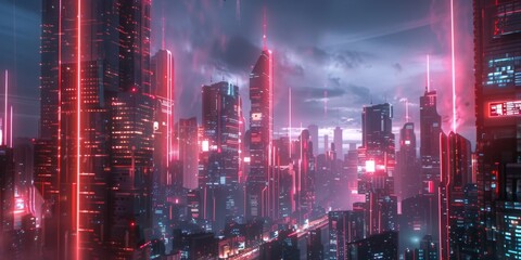 Fototapeta premium Nanotechnology Revolution: Envisioning the Future Cityscape Transformed by Nanotech Innovations.