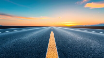 Autobahn with breathtaking scene, open view, focus cover all  object, deep depth of field, no blur,