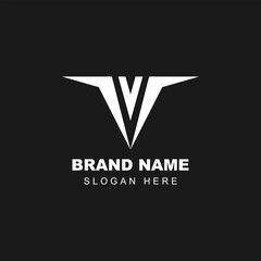 T or V Logo Vector Design Unique Template Abstract Monogram Symbol Creative Modern Trendy Typography