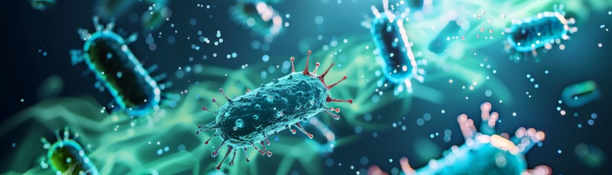 Microscopic View of Bacteria in Motion