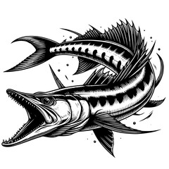 Illustration of angry barracuda