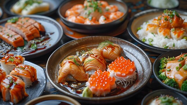 A high-end restaurant's signature international dishes 