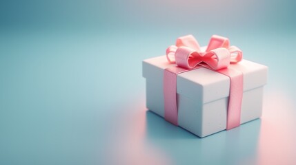Obraz premium Elegant Gift Box with Pink Ribbon