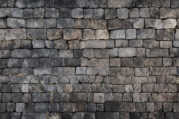Fototapeta premium Processed collage of old european cobble stone pavement texture. Background for banner