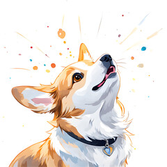 Cocky dog ​​picture on wall