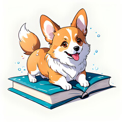 dog and book