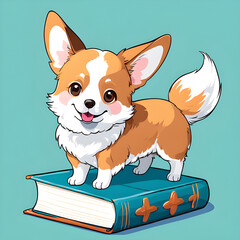 dog with book