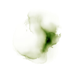 Olive watercolor splash on transparent background