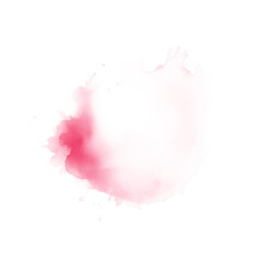Watercolor splash of rose color on a transparent background