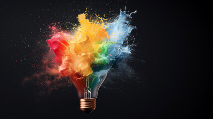 A colorful explosion of paint is depicted in the image