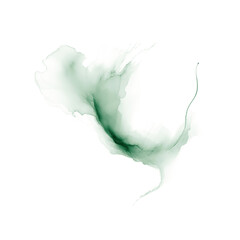Emerald watercolor splash on transparent background